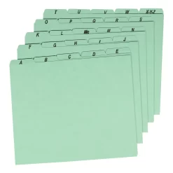 Pendaflex Heavyweight Green Alphabetic File Guides - Letter Size - 25 Pack