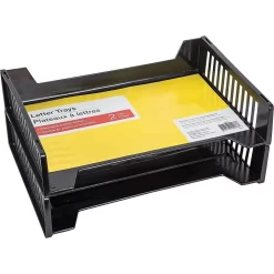 Letter Tray - 13 5/8" X 3 5/16" - Black - 2 Pack