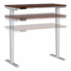 Bush Business Furniture Move 40 Series 48" W X 24" D Electric Height Adjustable Standing Desk - Hansen Cherry/Grey Metallic