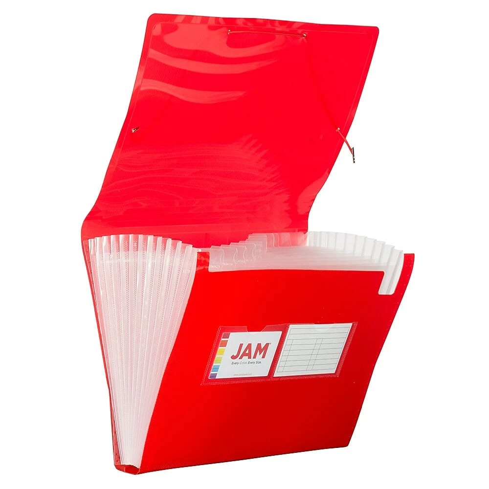 JAM Paper 13 Pocket Expanding File, Letter Size, 9 X 13, Red, 2 Pack (2163589g) 1 JAM Paper 13 Pocket Expanding File, Letter Size, 9 X 13, Red, 2 Pack (2163589g)