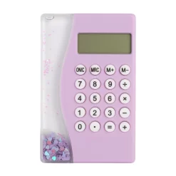 Pep Rally Quicksand Glitter 8-Digit Calculator - Lilac