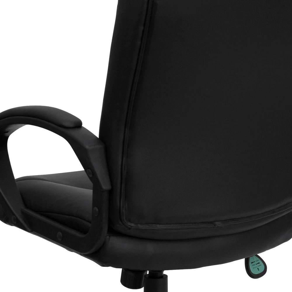 Flash Furniture Mid-Back Black Leather Executive Swivel Chair With Three Line Horizontal Stitch Back & Arms 6 Flash Furniture Mid-Back Black Leather Executive Swivel Chair With Three Line Horizontal Stitch Back & Arms - Image 6