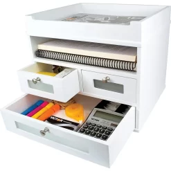 Victor Wood Tidy Tower Desktop Organizer, Pure White (W5500)
