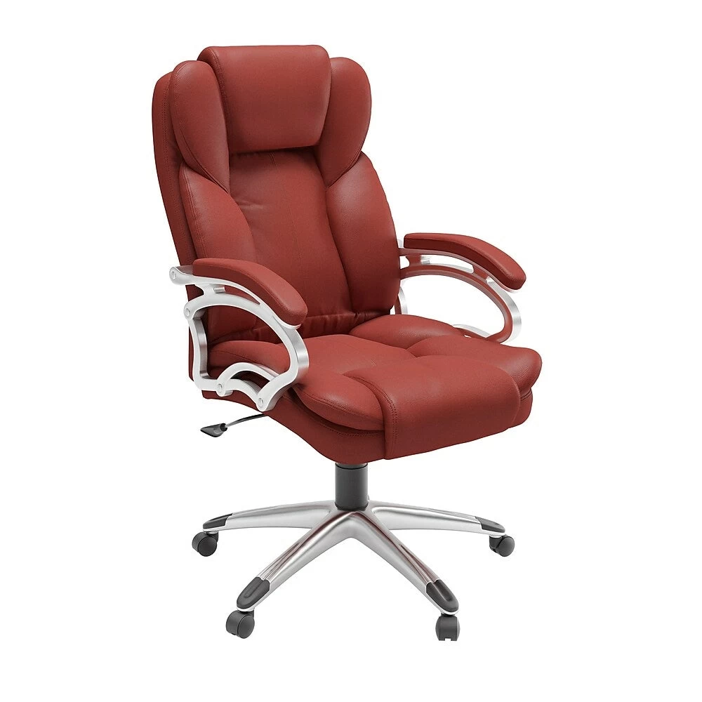 CorLiving LOF-458-O Brick Red Leatherette Executive Office Chair 1 CorLiving LOF-458-O Brick Red Leatherette Executive Office Chair