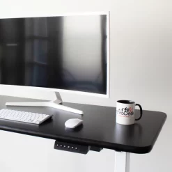 AnthroDesk 60" Electric Standing Desk With White Frame - Black/Mahogany -Professional Office Supply Store 7118389e049bec57d81a2270915b49f8c9779b83 square2957173 7