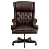 Flash Furniture High Back Traditional Tufted Brown Leather Executive Ergonomic Office Chair
