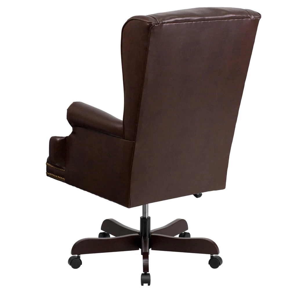 Flash Furniture High Back Traditional Tufted Brown Leather Executive Ergonomic Office Chair 4 Flash Furniture High Back Traditional Tufted Brown Leather Executive Ergonomic Office Chair - Image 4
