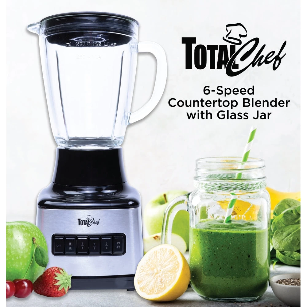 Total Chef 6-Speed Countertop Blender With Glass Jar - 6 Cup 2 Total Chef 6-Speed Countertop Blender With Glass Jar - 6 Cup - Image 2