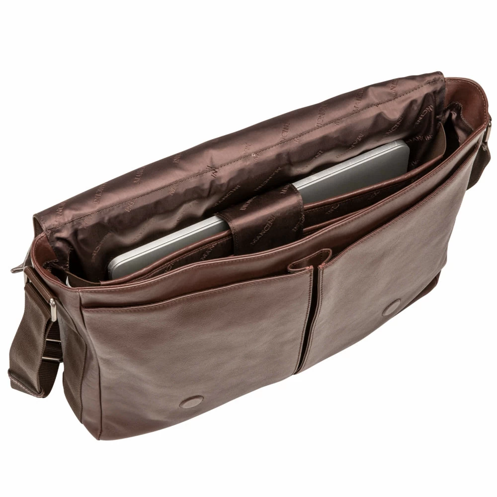 Mancini Milan Messenger Bag For 15" Laptop / Tablet - 16.25" X 3.25" X 12" - Brown 3 Mancini Milan Messenger Bag For 15" Laptop / Tablet - 16.25" X 3.25" X 12" - Brown - Image 3