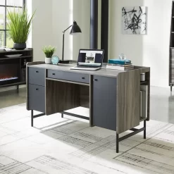 Sauder Harvey Park Desk With Storage - Jet Acacia (428189) -Professional Office Supply Store 78d09945b16b594ddffe217ef7199ecb51873fe2 square3023767 4