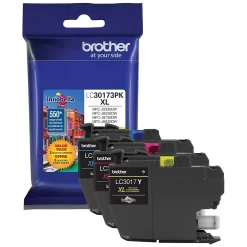 Brother LC3017 Yellow/Cyan/Magenta Ink Cartridges, High Yield, 3/Pack (LC30173PKS)