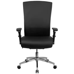 Flash Furniture HERCULES Series Black Leather Multifunction Ergonomic Office Chair With Seat Slider