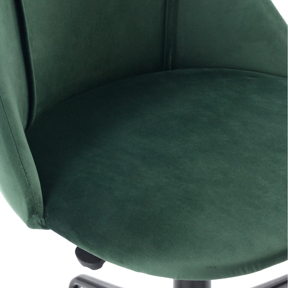 FurnitureR Cian Velvet Upholstered Task Chair - Green 4 FurnitureR Cian Velvet Upholstered Task Chair - Green - Image 4
