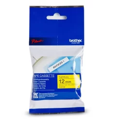 Brother Genuine MK631 Black On Yellow Non-Laminated Tape For P-touch Label Makers, 12 Mm Wide X 8 M Long