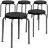 Flash Furniture Stackable Stool With Powder Coated Frame - Black/Silver