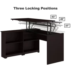 Bush Furniture Cabot 52"W Sit To Stand Corner Bookshelf Desk With File Cabinet, Espresso Oak (CAB056EPO) 7 Bush Furniture Cabot 52"W Sit To Stand Corner Bookshelf Desk With File Cabinet, Espresso Oak (CAB056EPO) -Professional Office Supply Store 8289ad8f5ef12bb9e6ca98682a884b26241ef947 square24337156 3