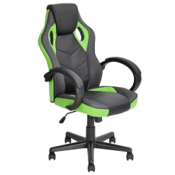 High-Back PU Leather Swivel Gaming Chair - Green