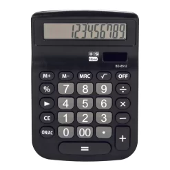 Baseline 12-Digit Big-Number Desktop Calculator - Black