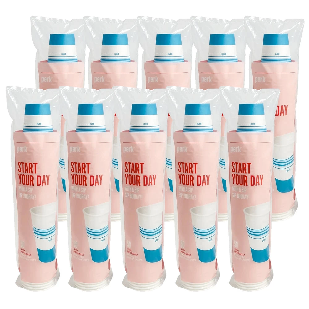 Perk Paper Hot Cups - 12 Oz. - 500 Pack 1 Perk Paper Hot Cups - 12 Oz. - 500 Pack