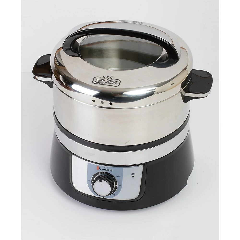 Euro Cuisine FS3200 Food Steamer With Mechanical Timer, Stainless Steel 2 Euro Cuisine FS3200 Food Steamer With Mechanical Timer, Stainless Steel - Image 2