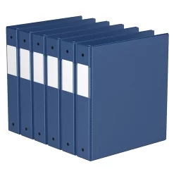 Davis Group Premium Economy Binder - Round Ring - 1.5" - Royal Blue - 6 Pack