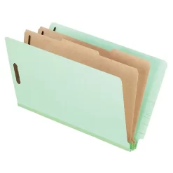 Pendaflex Pressboard End-Tab Classification Folders - Legal - Light Green - 10 Pack
