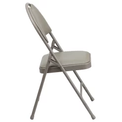 Flash Furniture HERCULES Series Ultra-Premium Triple Braced Vinyl Metal Folding Chair With Easy-Carry Handle - Grey -Professional Office Supply Store 8f09748e6903a825be080e8772b8dad57ef0a7ef square1982743 3
