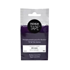 Nutone Premium Tapes - Compatible With Brother TZ-251 And TZe-251 Series - Black On White - 24mm