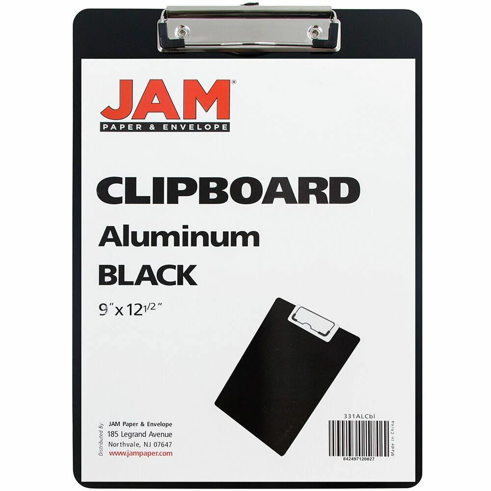 JAM Paper Standard Aluminum Clipboard - Black 2 JAM Paper Standard Aluminum Clipboard - Black - Image 2