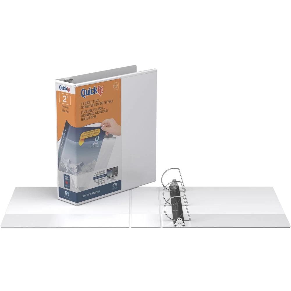QuickFit View Binder - D Ring - 2" - White - 6 Pack (87030-06) 2 QuickFit View Binder - D Ring - 2" - White - 6 Pack (87030-06) - Image 2