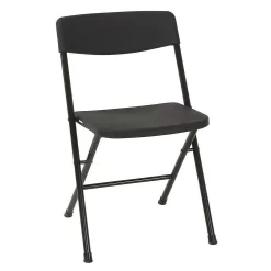 Cosco Resin Folding Chair With Molded Seat And Back, Black (37825BLK4E)