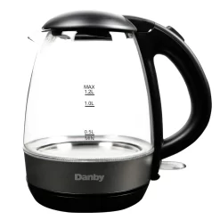 Danby 1.2L Glass/Stainless Steel Kettle - Black