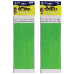 DuPont C-Line Tyvek Security Wristbands - Green - 200 Pack (CLI89103-2)