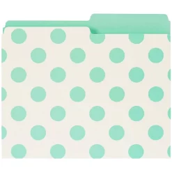 Merangue Polka Dots Fashion File Folders - 12 Pack - Aqua