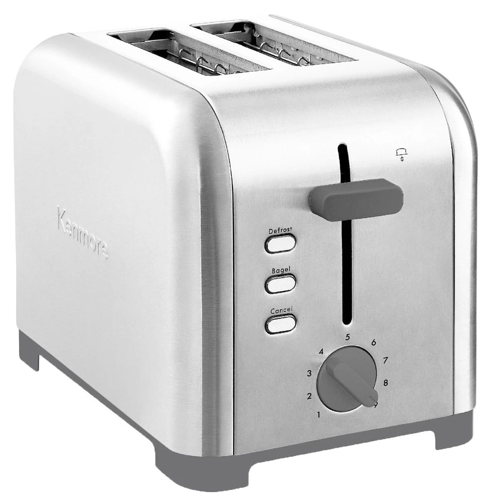 Kenmore 2-Slice Toaster - Grey And Silver Stainless Steel 1 Kenmore 2-Slice Toaster - Grey And Silver Stainless Steel