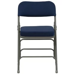 Flash Furniture HERCULES Series Premium Curved Triple Braced & Double Hinged Navy Fabric Metal Folding Chairs - 2 Pack