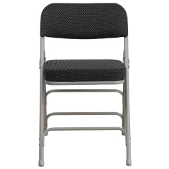 Flash Furniture HERCULES Series Premium Curved Triple Braced & Double Hinged Black Pin-Dot Fabric Metal Folding Chair