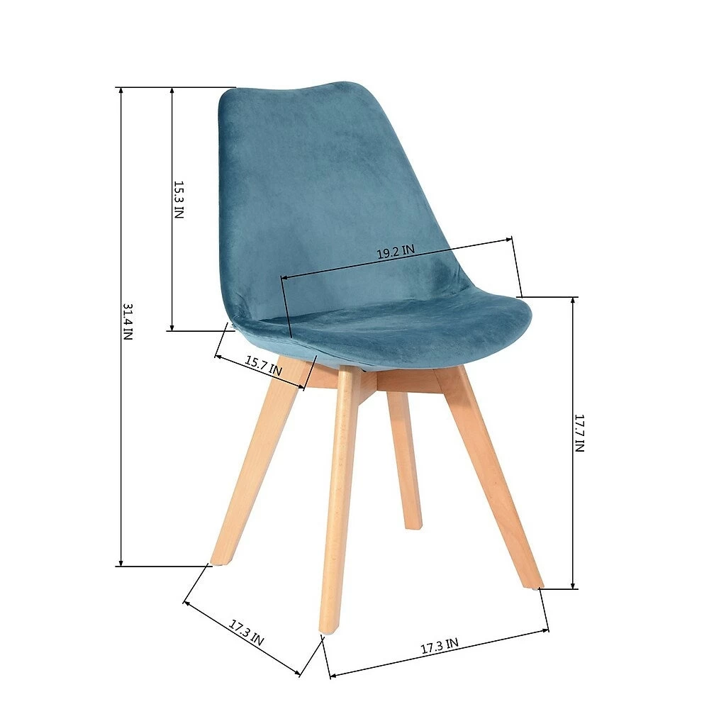 FurnitureR Blue Velvet Office Chair, Fantetti 5 FurnitureR Blue Velvet Office Chair, Fantetti - Image 5