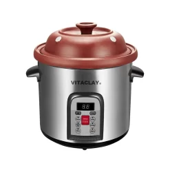 VitaClay 6 In 1 Smart Multi-Crock N' Stock Pot, 6.5Qt, Brushed Stainless Steel