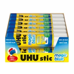 UHU® UHU Glue Sticks - Goes On Blue - Dries Clear - 40g - 12 Pack