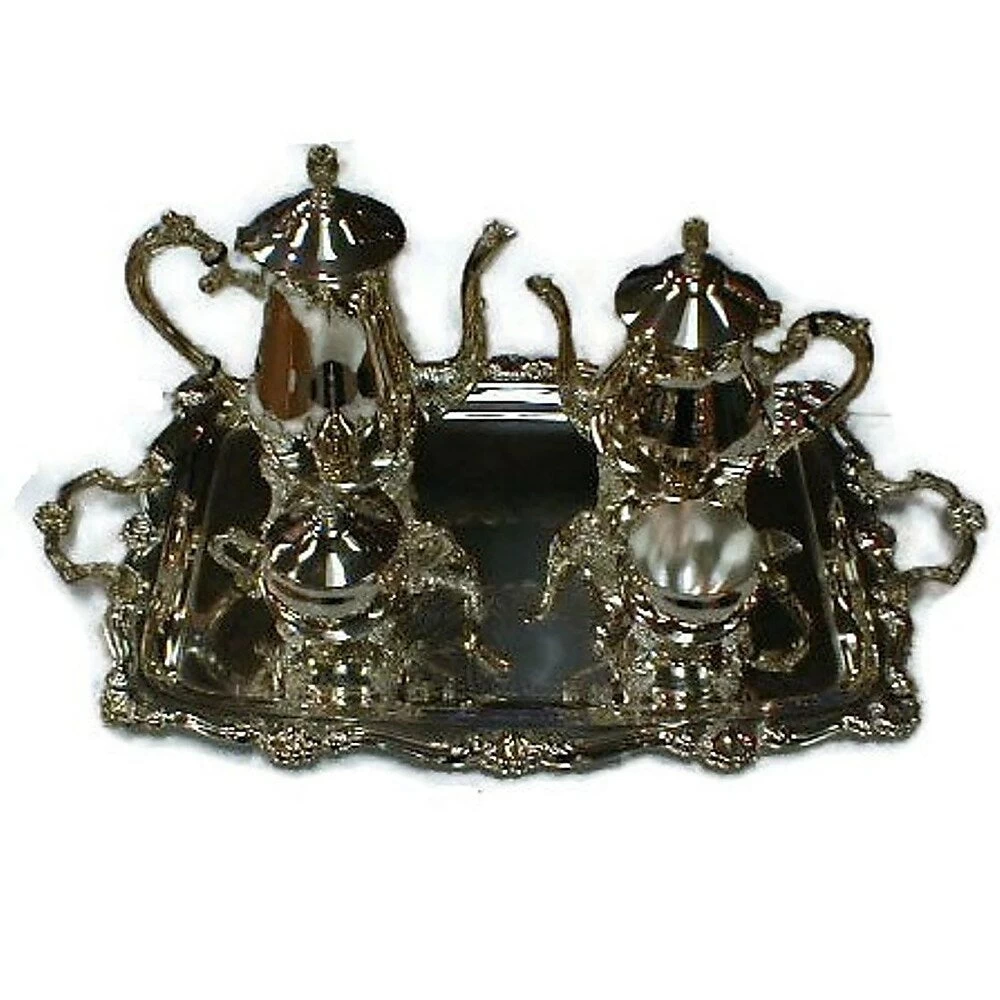 Elegance Tea & Coffee Set, Silver-Plated (89190), 5 Pack 1 Elegance Tea & Coffee Set, Silver-Plated (89190), 5 Pack