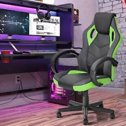 High-Back PU Leather Swivel Gaming Chair - Green -Professional Office Supply Store a8f1fc6267c5a9a12858cd98755f6de7a3e82675 square2726634 7