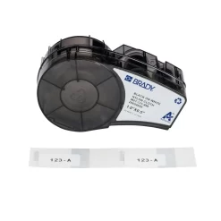 Brady M21 Series Pre-sized High-Adhesion Nylon Labels - 0.5" X 1" - Black On White