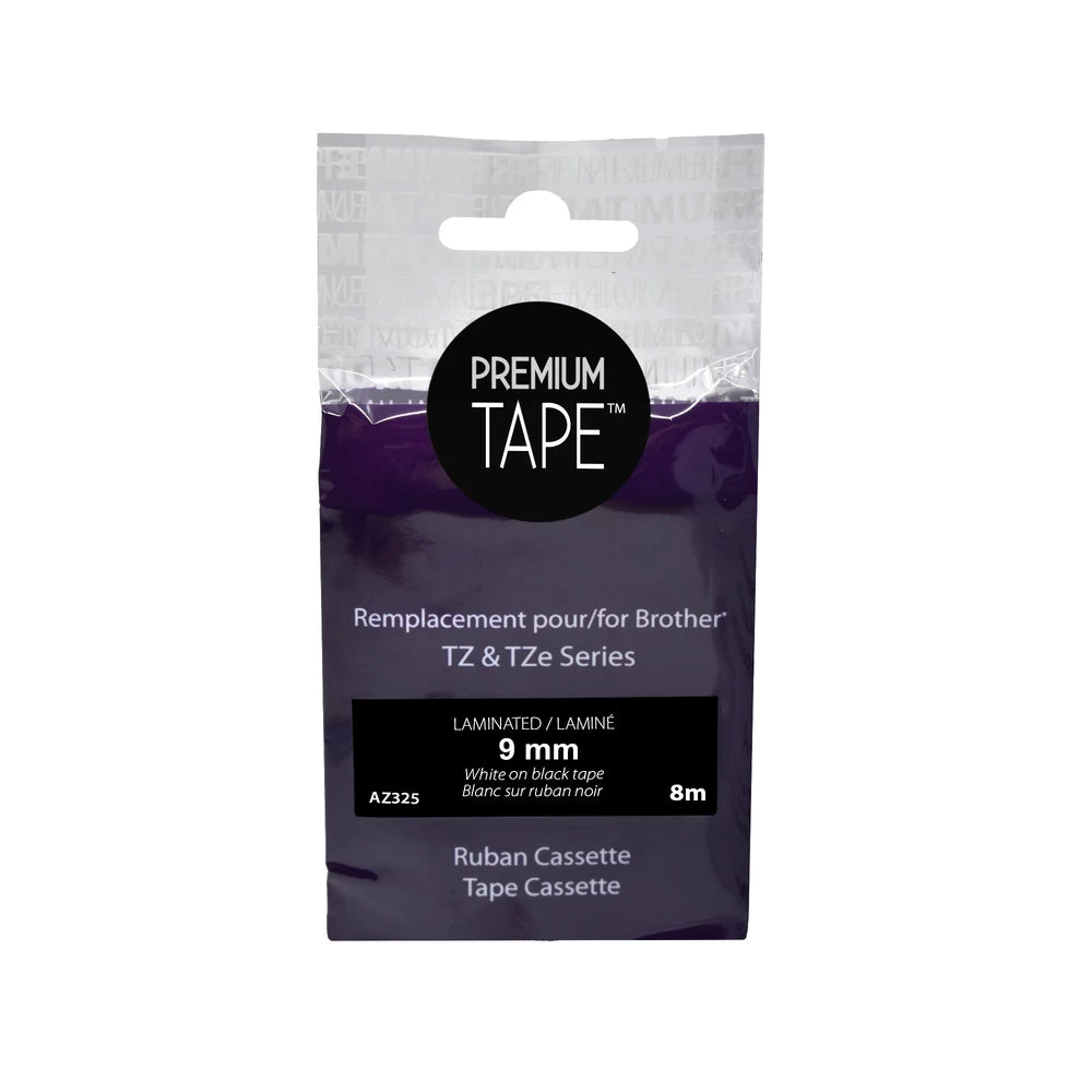 Nutone Premium Tapes - Compatible With Brother TZ-325 And TZe-325 Series - White On Black - 9mm 1 Nutone Premium Tapes - Compatible With Brother TZ-325 And TZe-325 Series - White On Black - 9mm