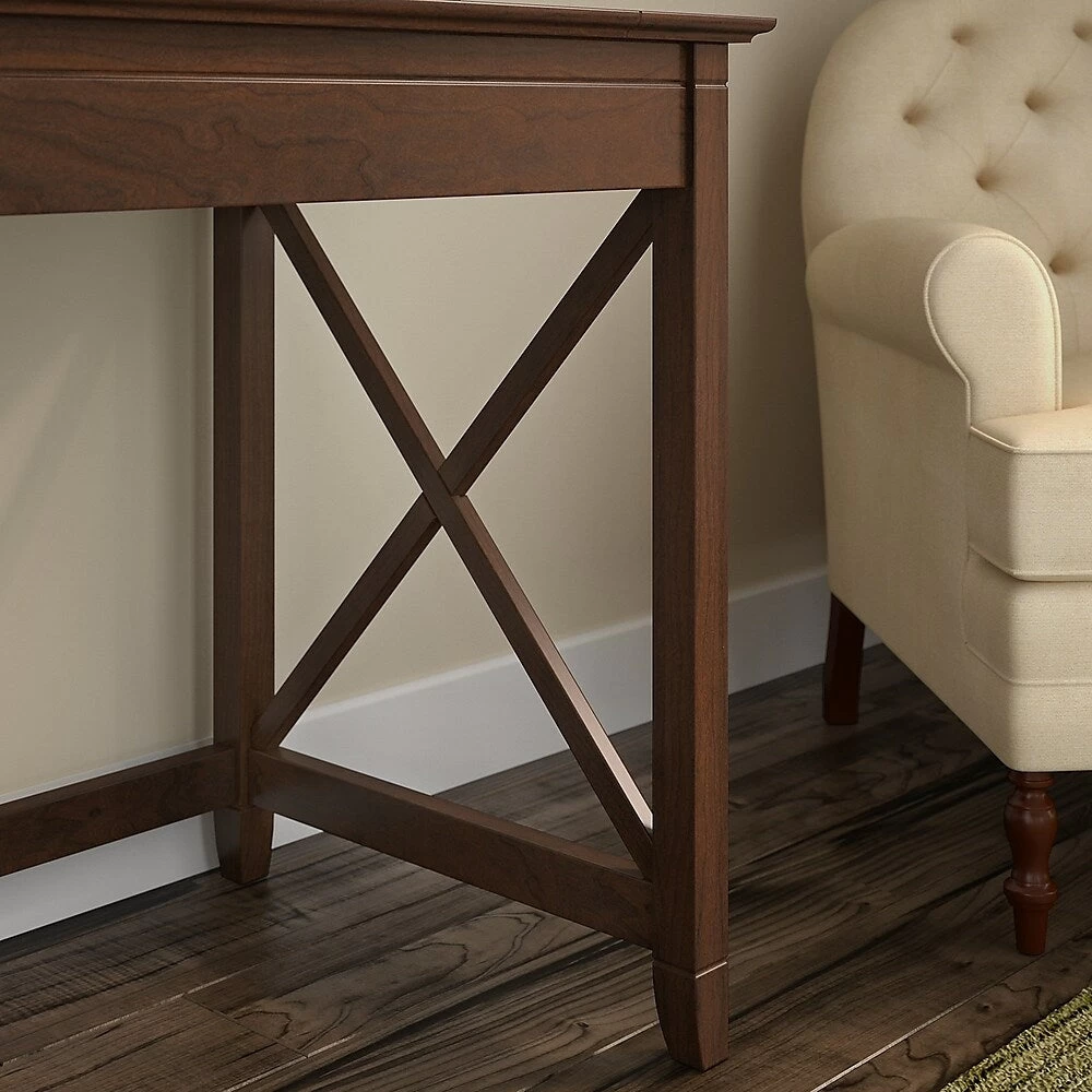 Bush Furniture Key West 54"W Computer Desk With Storage And 2 Drawer Mobile File Cabinet, Bing Cherry (KWS006BC) 3 Bush Furniture Key West 54"W Computer Desk With Storage And 2 Drawer Mobile File Cabinet, Bing Cherry (KWS006BC) - Image 3