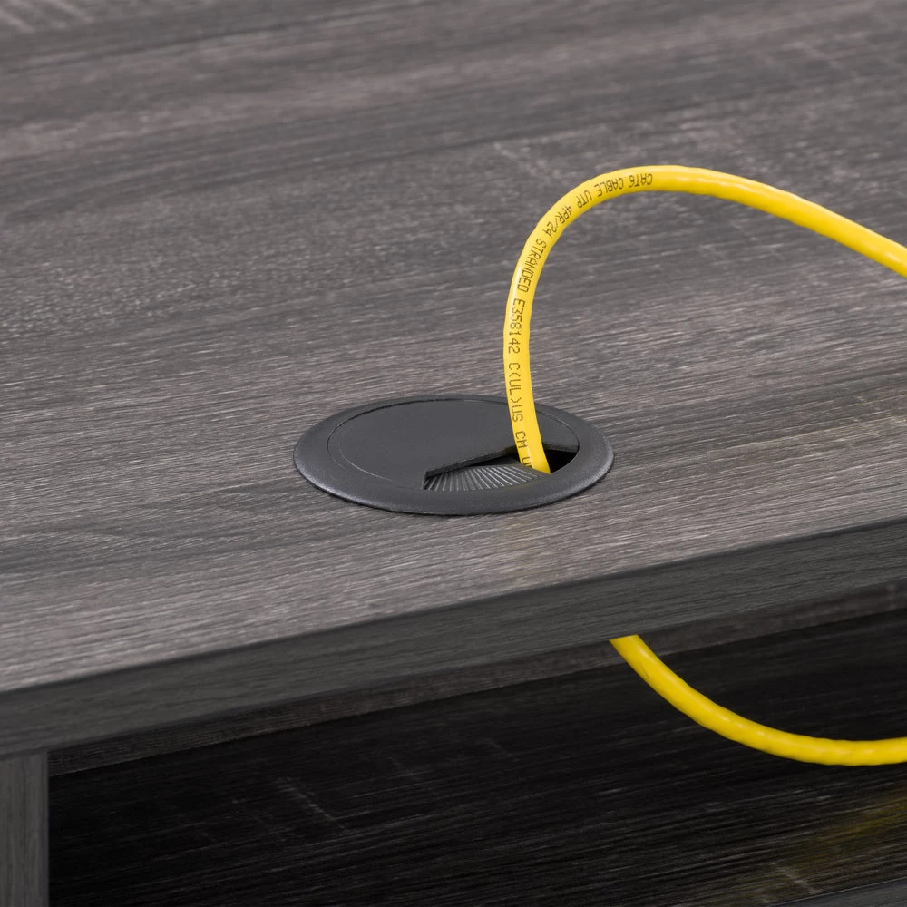 CorLiving Auston 47"W Wood Grain Finish Desk - Grey 7 CorLiving Auston 47"W Wood Grain Finish Desk - Grey - Image 7