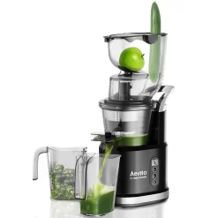 Aeitto Slow Masticating Juicer With 3.2" Wide Chute - Black