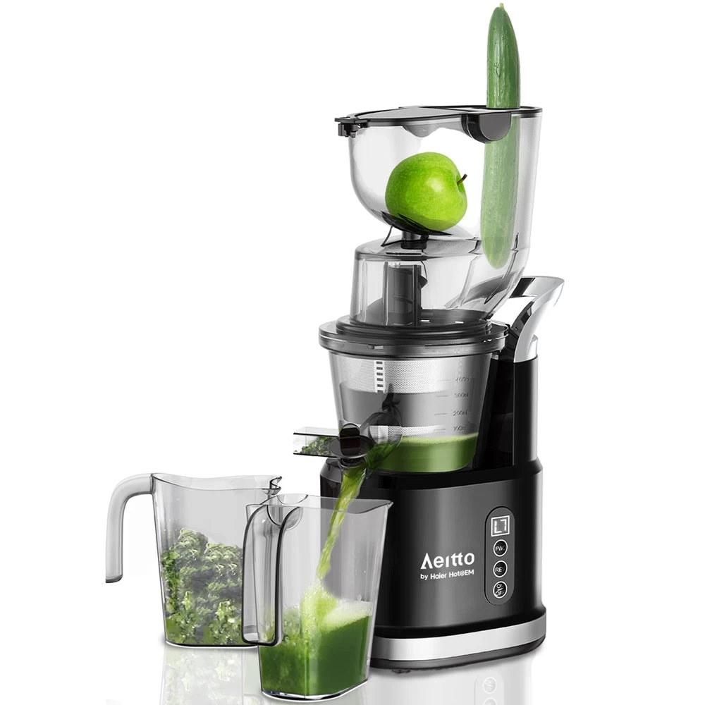 Aeitto Slow Masticating Juicer With 3.2" Wide Chute - Black 1 Aeitto Slow Masticating Juicer With 3.2" Wide Chute - Black