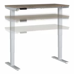 Bush Business Furniture Move 40 Series 48" W X 24" D Electric Height Adjustable Standing Desk - Modern Hickory/Grey Metallic