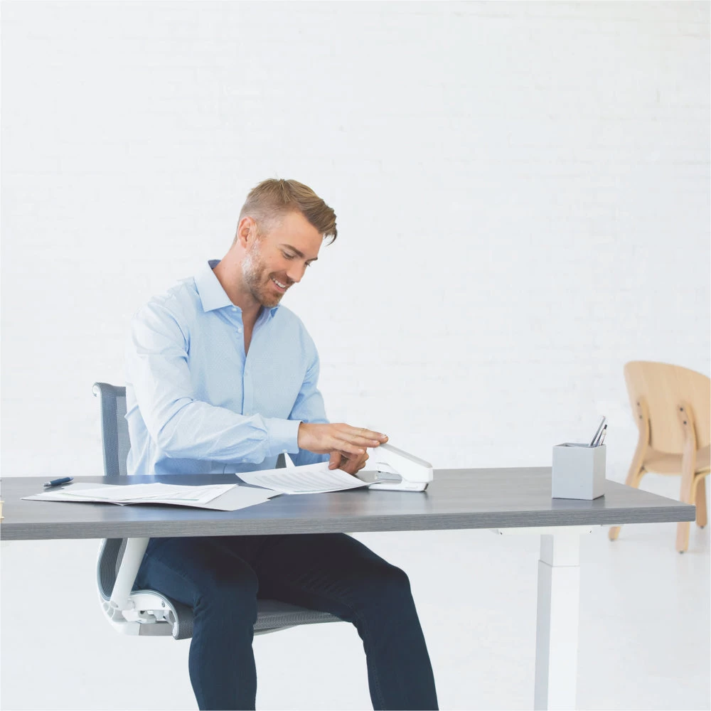 Fellowes LX840 Half Strip EasyPress Antimicrobial Stapler - White 8 Fellowes LX840 Half Strip EasyPress Antimicrobial Stapler - White - Image 8